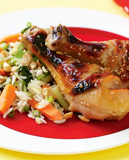 Honey soy chicken with vegie rice