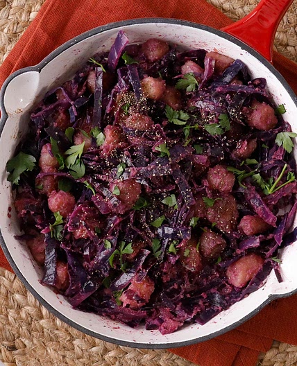Red Cabbage-Apple Cauliflower Gnocchi
