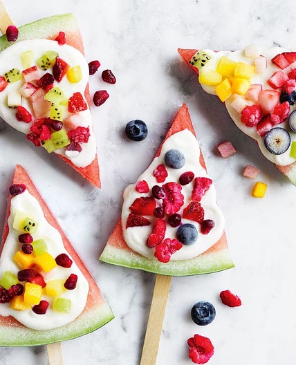 Watermelon and yoghurt pops recipe