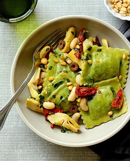 Mediterranean Ravioli with Artichokes & Olives