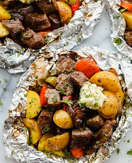 Butter Garlic Herb Steak Foil Packets