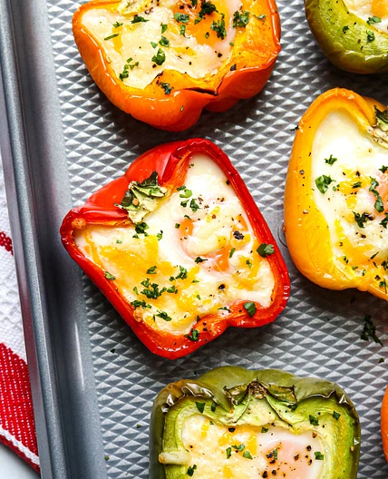 3-Ingredient Bell Pepper & Cheese Egg Cups