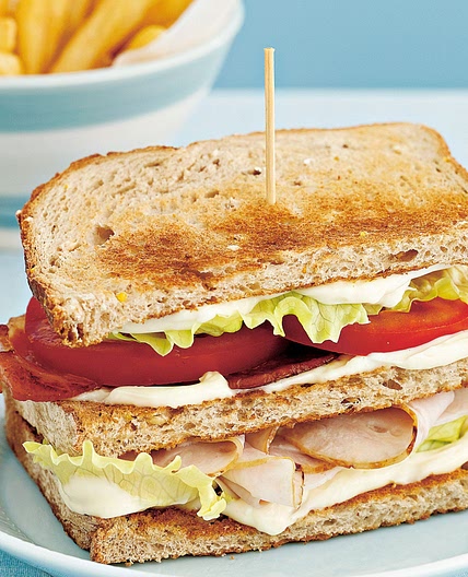 Classic turkey club sandwich