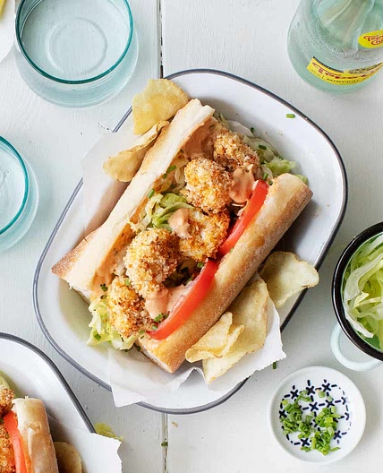 Crispy Cauliflower Po Boy Sandwich