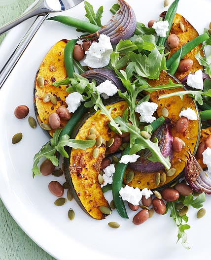 Pumpkin & bean salad with feta