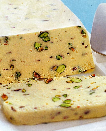 Peach & pistachio semifreddo