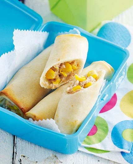 Tuna and corn spring rolls