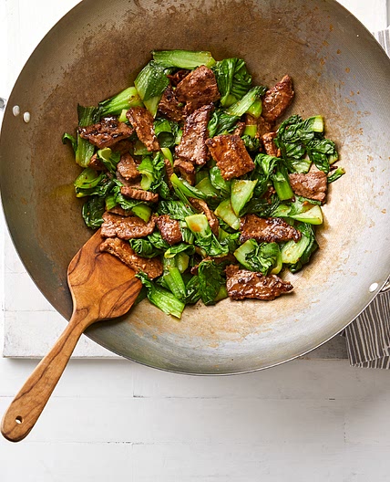 Chinese Ginger Beef Stir-Fry with Baby Bok Choy
