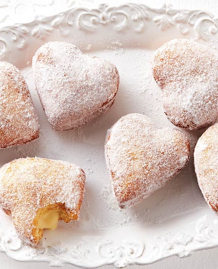 Sweet heart custard doughnuts