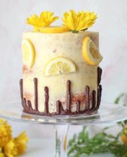 Simple Lemon Cake with Chocolate Ganache