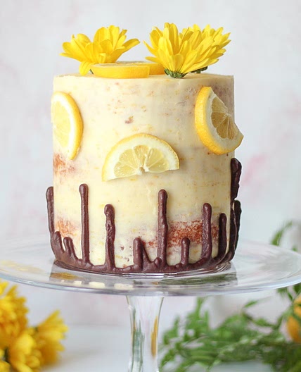 Simple Lemon Cake with Chocolate Ganache