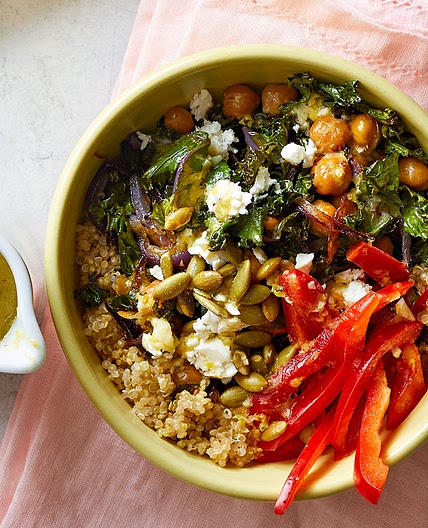 Crispy Chickpea Grain Bowl with Lemon Vinaigrette