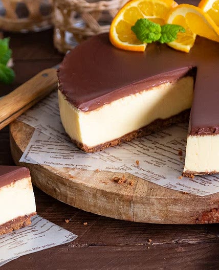 Tarta de naranja y chocolate