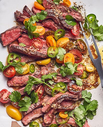 Grilled Flank Steak with Tomato Salad