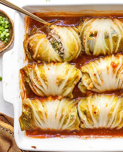 Egg Roll-Inspired Cabbage Rolls