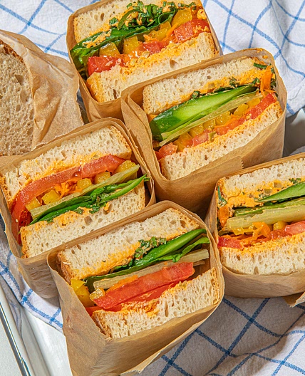 Big summer veggie sandwich