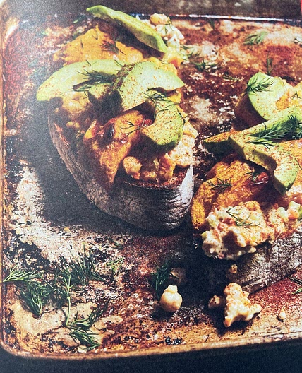 Chickpea Tuna Melt with Avocado and Dill