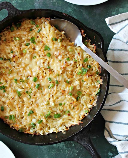 Irish Cheddar & Cabbage Hash Brown Skillet