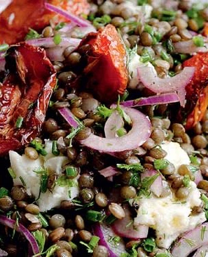 Castelluccio Lentils with Tomatoes and Gorgonzola