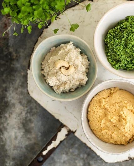 Parsley Pesto and Sesame-Free Hummus