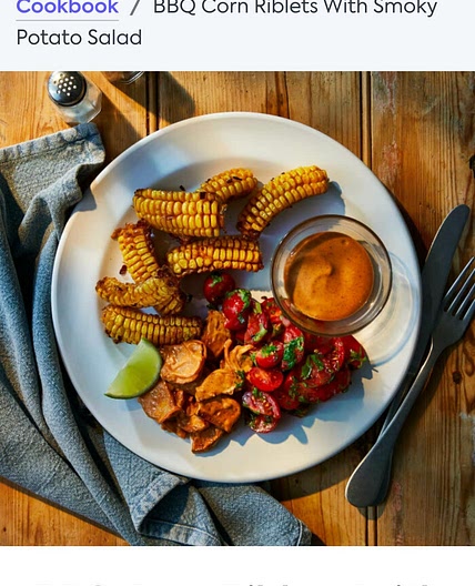 BBQ Corn Riblets With Smoky Potato Salad