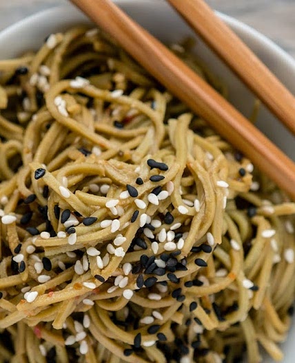 Sesame Ginger Edamame Spaghetti