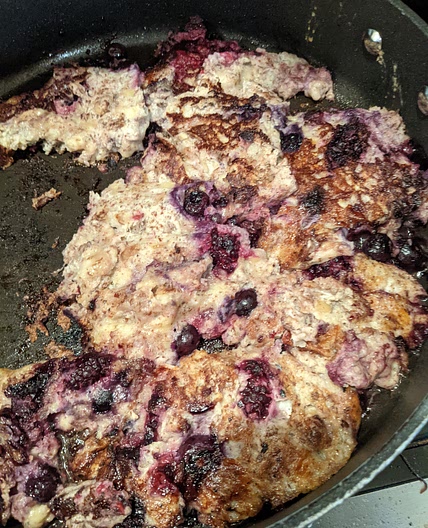 Berry walnut gluten free banana pancakes