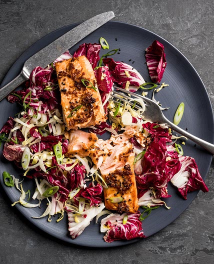 Miso Chicory Salmon Salad