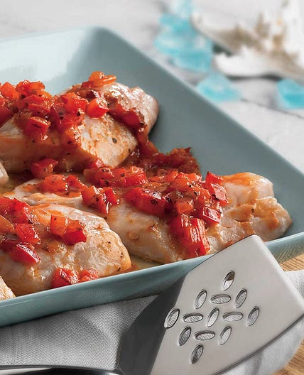 Baked Rockfish with Cajun Tomato Relish