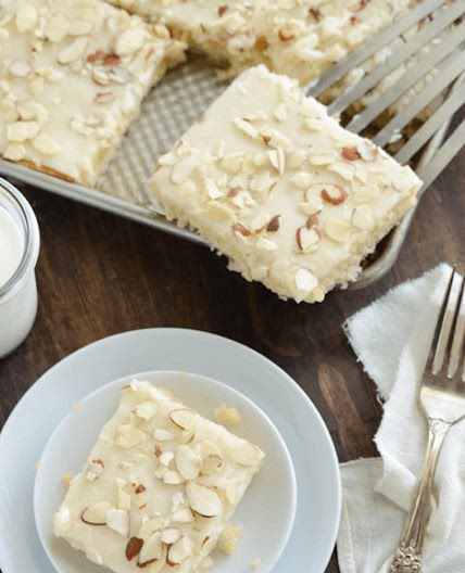 White Texas Almond Sheet Cake