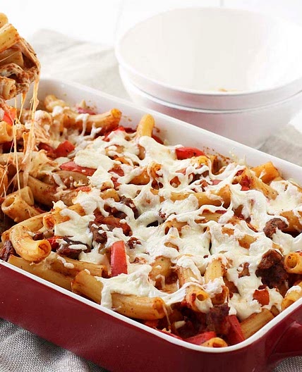 Baked Sausage and Peppers Pasta