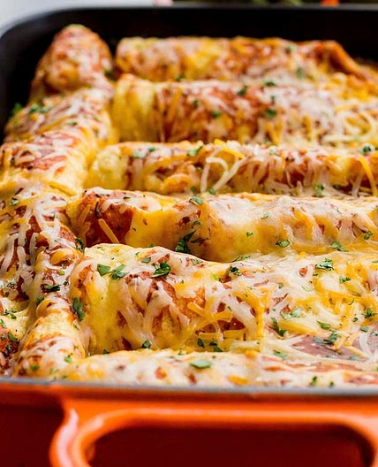 Shredded Chicken Enchiladas