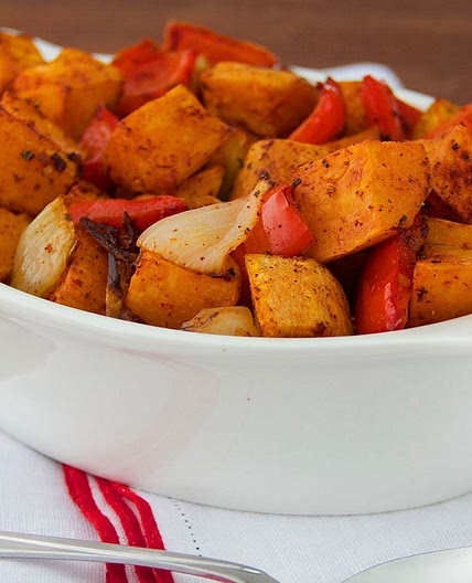 Roasted Sweet Potatoes and Peppers
