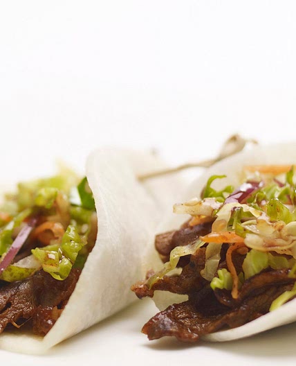 Jicama Wrapped Short Ribs with Asian Pear Slaw