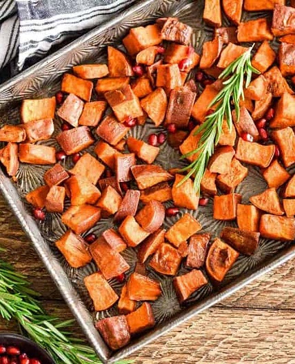 Cinnamon Maple Roasted Sweet Potatoes