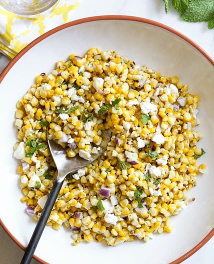 Grilled Corn Salad with Feta