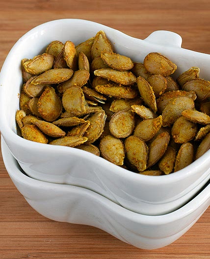 Semillas o pipas de calabaza tostadas.