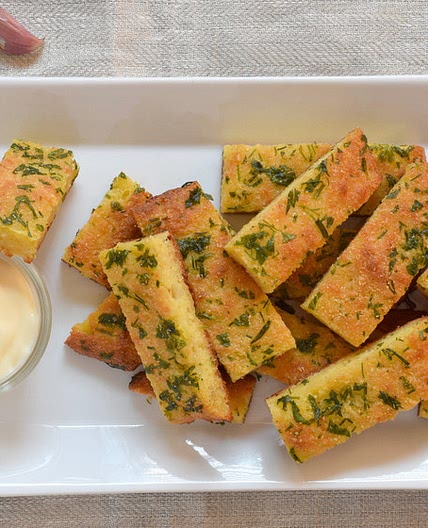 Pan de ajo keto, sin gluten.