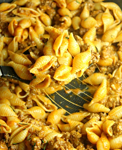 Cheesy Taco Pasta Shells!