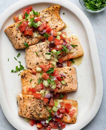 Air Fryer Greek Salmon