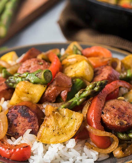 Cajun Sausage and Vegetable Skillet