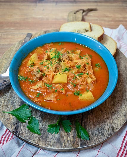 Tomato Soup With Cabbage And Pork Shoulder (Butt)