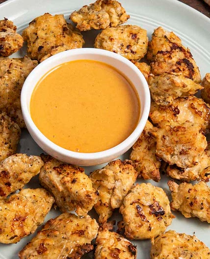 Air Fryer Chicken Nuggets with Dipping Sauce