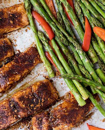 Chili Salmon Filet and Roasted Asparagus