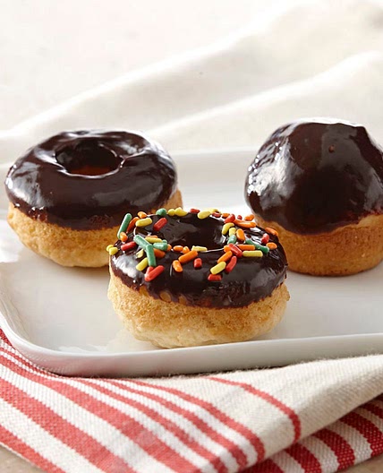 Mini Baked Donuts with Chocolate Glaze