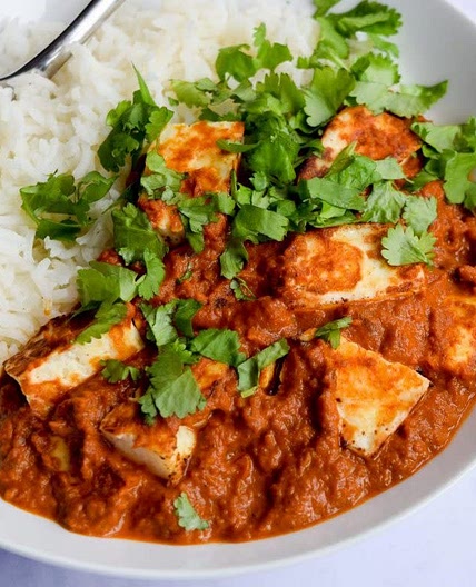 Halloumi Masala with rice
