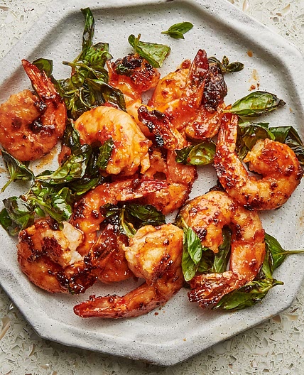 Shrimp and Basil Stir-Fry