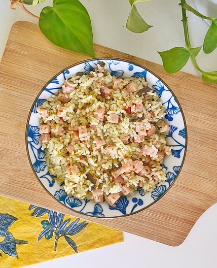 Riz pesto et jambon 