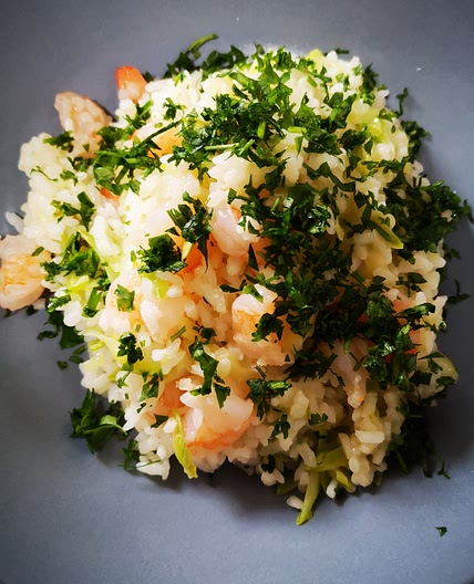 Risotto cu creveti si zucchini