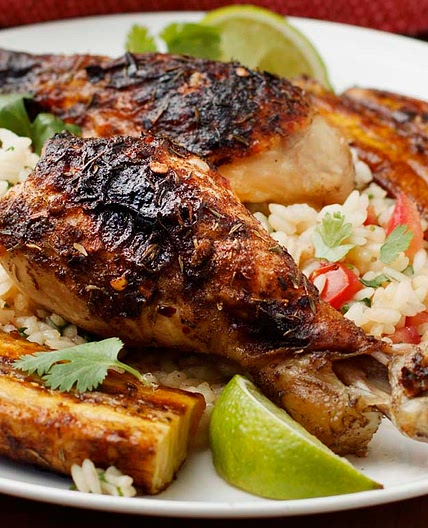 Jerk Chicken with Roasted Plantains
